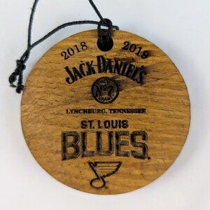 St. Louis Blues Jack Daniel's Wooden Hang Tag Ornament